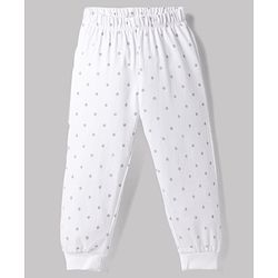 Babyhug Disney Single Jersey Knit Full Sleeves Co-Ords T-Shirt & Pyjama Night Suit with Minnie Mouse & Polka Dots Print Pack of 2 - White