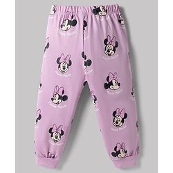 Babyhug Disney Single Jersey Knit Full Sleeves Co-Ords T-Shirt & Pyjama Night Suit with Minnie Mouse & Polka Dots Print Pack of 2 - White