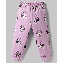 Babyhug Disney Single Jersey Knit Full Sleeves Co-Ords T-Shirt & Pyjama Night Suit with Minnie Mouse & Polka Dots Print Pack of 2 - White