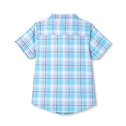 Babyhug 100% Cotton Woven Half Sleeves Checks Shirt & Shorts With Cargo Pocket - Blue & Beige