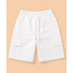 Babyhug 100% Cotton Woven Half Sleeves Checked Shirt & Shorts Set - White & Blue