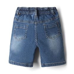 Babyhug 100% Cotton Woven Half Sleeves Striped Shirt & Shorts - Blue & White