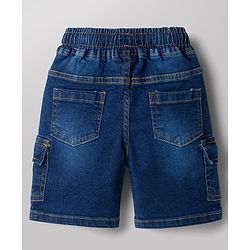 Babyhug Cotton Woven Half Sleeves Abstract Printed Shirt & Denim Shorts Set - Light Blue