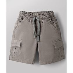 Babyhug 100% Cotton Woven Half Sleeves Shirt & Shorts Set with Bicycle Print - Grey