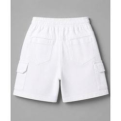 Babyhug 100% Cotton Woven Half Sleeves Abstract Printed Shirt & Shorts With Cargo Pockets - White & Green