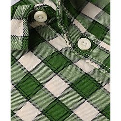 Babyhug Cotton Woven Denim Half Sleeves Checked Shirt and Shorts Set - Green & Blue