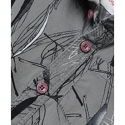 Babyhug 100% Cotton Woven Half Sleeves Shirt and Jogger with Leaves Print - Grey
