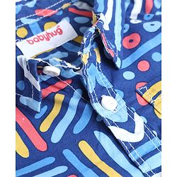 Babyhug Cotton Woven Half Sleeves Shirt and Shorts Set With Abstract Print in Blue