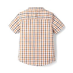 Babyhug 100% Cotton Woven Half Sleeves Shirt and Shorts Set with Checks - Beige