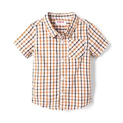 Babyhug 100% Cotton Woven Half Sleeves Shirt and Shorts Set with Checks - Beige