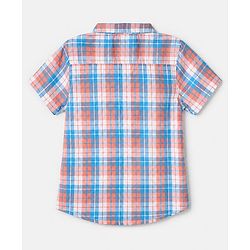 Babyhug 100% Cotton Woven Half Sleeves Shirt and Shorts with Checks - Beige
