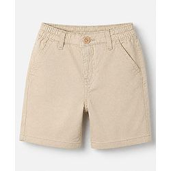 Babyhug 100% Cotton Woven Half Sleeves Shirt and Shorts with Checks - Beige