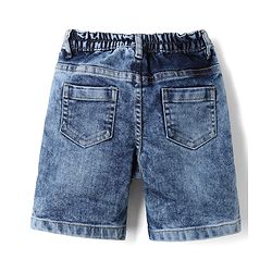 Babyhug Woven Half Sleeves Striped Shirt and Denim Shorts Set - White