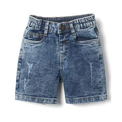 Babyhug Cotton Woven Half Sleeves Checked Shirt and Shorts Set - Blue