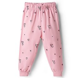 Babyhug Disney 100% Cotton Knit Full Sleeves T-Shirt & Pyjama Night Suit With Winnie The Pooh Graphic - Light Pink