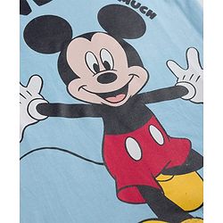 Babyhug Disney Single Jersey Knit Full Sleeves T-Shirt & Pyjama Night Suit with Mickey Mouse Graphics -  Blue & Red
