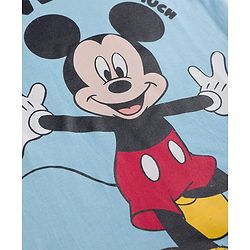 Babyhug Disney Single Jersey Knit Full Sleeves T-Shirt & Pyjama Night Suit with Mickey Mouse Graphics -  Blue & Red