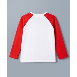 Babyhug Disney Single Jersey Knit Full Sleeve T Shirt Pyjama Night Suit With Mickey Mouse Graphic in Red