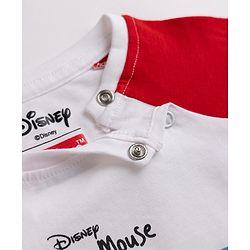 Babyhug Disney Single Jersey Knit Full Sleeve T Shirt Pyjama Night Suit With Mickey Mouse Graphic in Red