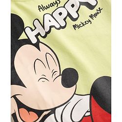 Babyhug Disney Single Jersey Knit Full Sleeves T-Shirt & Pyjama Night Suit with Mickey Mouse Graphics - Light Green & Navy Blue