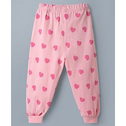 Babyhug Disney 100% Cotton Knit Full Sleeves T-Shirt & Pyjama Night Suit With Minnie Mouse & Friends Graphic - White & Pink