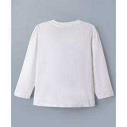 Babyhug Disney 100% Cotton Knit Full Sleeves T-Shirt & Pyjama Night Suit With Minnie Mouse & Friends Graphic - White & Pink