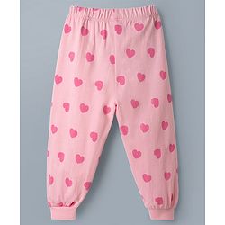 Babyhug Disney 100% Cotton Knit Full Sleeves T-Shirt & Pyjama Night Suit With Minnie Mouse & Friends Graphic - White & Pink