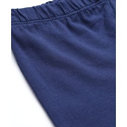 Babyhug Cotton Elastane Lycra Knit Full Length Solid Leggings in Navy Blue
