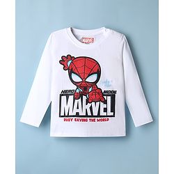 Babyhug Marvel Single Jersey Knit Full Sleeves T-Shirt & Pyjama Night Suit with Spider - Man Graphics - Red