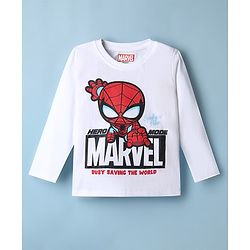 Babyhug Marvel Single Jersey Knit Full Sleeves T-Shirt & Pyjama Night Suit with Spider - Man Graphics - Red