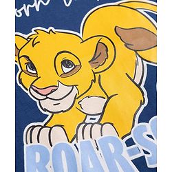 Babyhug Disney Single Jersey Knit Full Sleeves T-Shirt & Pyjama Night Suit with The Lion King Graphics - Yellow & Navy Blue