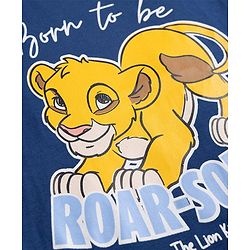 Babyhug Disney Single Jersey Knit Full Sleeves T-Shirt & Pyjama Night Suit with The Lion King Graphics - Yellow & Navy Blue