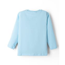 Babyhug Disney Single Jersey Knit Full Sleeves T-Shirt & Pyjama Night Suit with Winnie the Pooh Graphic - Sky Blue