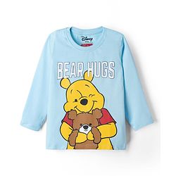 Babyhug Disney Single Jersey Knit Full Sleeves T-Shirt & Pyjama Night Suit with Winnie the Pooh Graphic - Sky Blue
