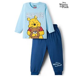 Babyhug Disney Single Jersey Knit Full Sleeves T-Shirt & Pyjama Night Suit with Winnie the Pooh Graphic - Sky Blue