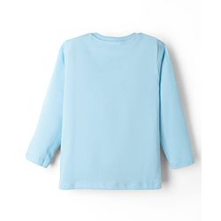 Babyhug Disney Single Jersey Knit Full Sleeves T-Shirt & Pyjama Night Suit with Winnie the Pooh Graphic - Sky Blue