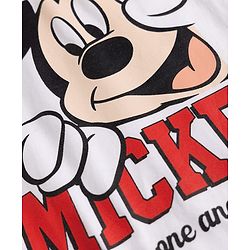 Babyhug Disney Single Jersey Knit Full Sleeves T-shirt & Pyjama Night Suit With Mickey Mouse Graphic -White