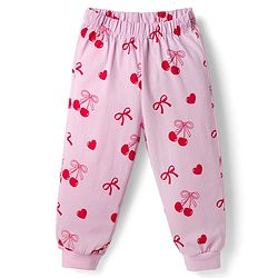 Babyhug Disney Single Jersey Knit Full Sleeves T-Shirt & Pajama Night Suit with Minnie Mouse Graphics - Pink