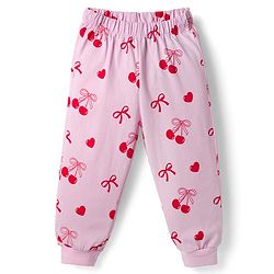 Babyhug Disney Single Jersey Knit Full Sleeves T-Shirt & Pajama Night Suit with Minnie Mouse Graphics - Pink