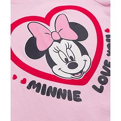 Babyhug Disney Single Jersey Knit Full Sleeves T-Shirt & Pajama Night Suit with Minnie Mouse Graphics - Pink