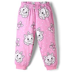 Babyhug Disney Single Jersey Knit Full Sleeves T-Shirt & Pyjama Night Suit With Marie Graphic - Pink & Light Green