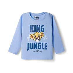 Babyhug Disney Single Jersey Knit Full Sleeves T-Shirt & Pyjama Night Suit with The Lion King Graphics - Blue
