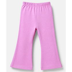 Babyhug Cotton Knit Slim Fit Full Length Leggings in Pink