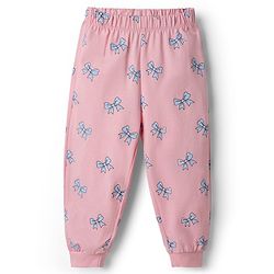 Babyhug Disney Single Jersey Knit Full Sleeves T-Shirt & Pajama Night Suit with Minnie Mouse Graphics - Light Pink