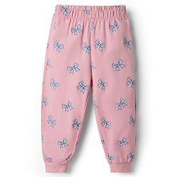 Babyhug Disney Single Jersey Knit Full Sleeves T-Shirt & Pajama Night Suit with Minnie Mouse Graphics - Light Pink