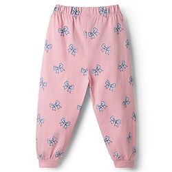 Babyhug Disney Single Jersey Knit Full Sleeves T-Shirt & Pajama Night Suit with Minnie Mouse Graphics - Light Pink