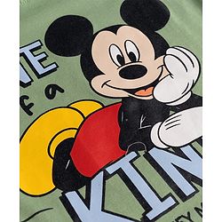 Babyhug Disney 100% Cotton Knit Full Sleeves T-Shirt & Pyjama Night Suit With Mickey Mouse Graphic - Green