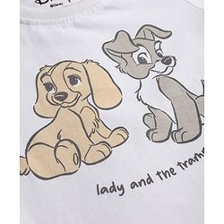 Babyhug Disney Single Jersey Knit Full Sleeves T-shirt & Pyjama Night Suit With Lady and the Tramp Graphic -grey