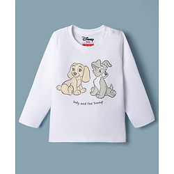 Babyhug Disney Single Jersey Knit Full Sleeves T-shirt & Pyjama Night Suit With Lady and the Tramp Graphic -grey