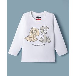 Babyhug Disney Single Jersey Knit Full Sleeves T-shirt & Pyjama Night Suit With Lady and the Tramp Graphic -grey